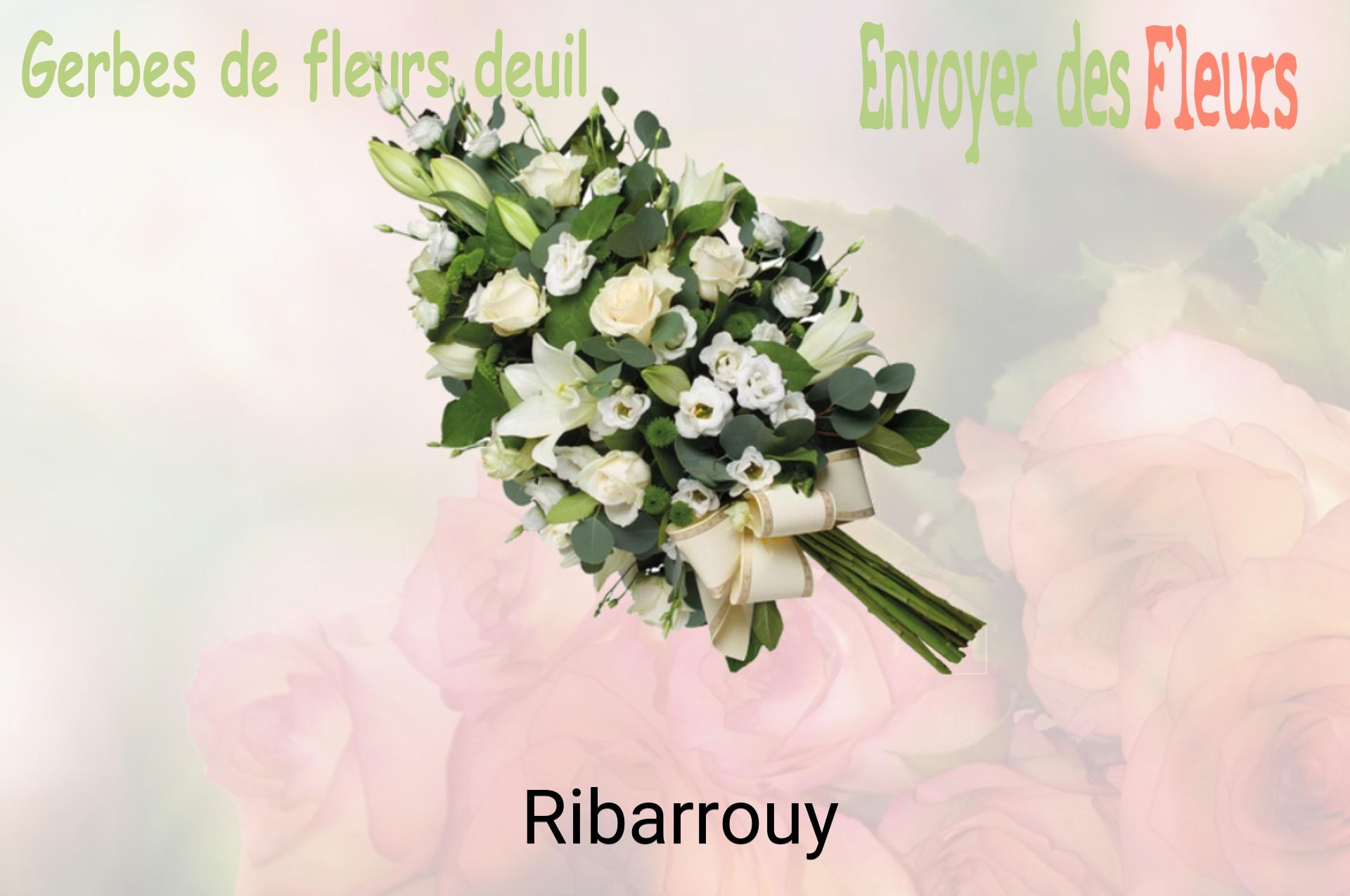 Gerbe de fleurs de deuil livrée à Ribarrouy